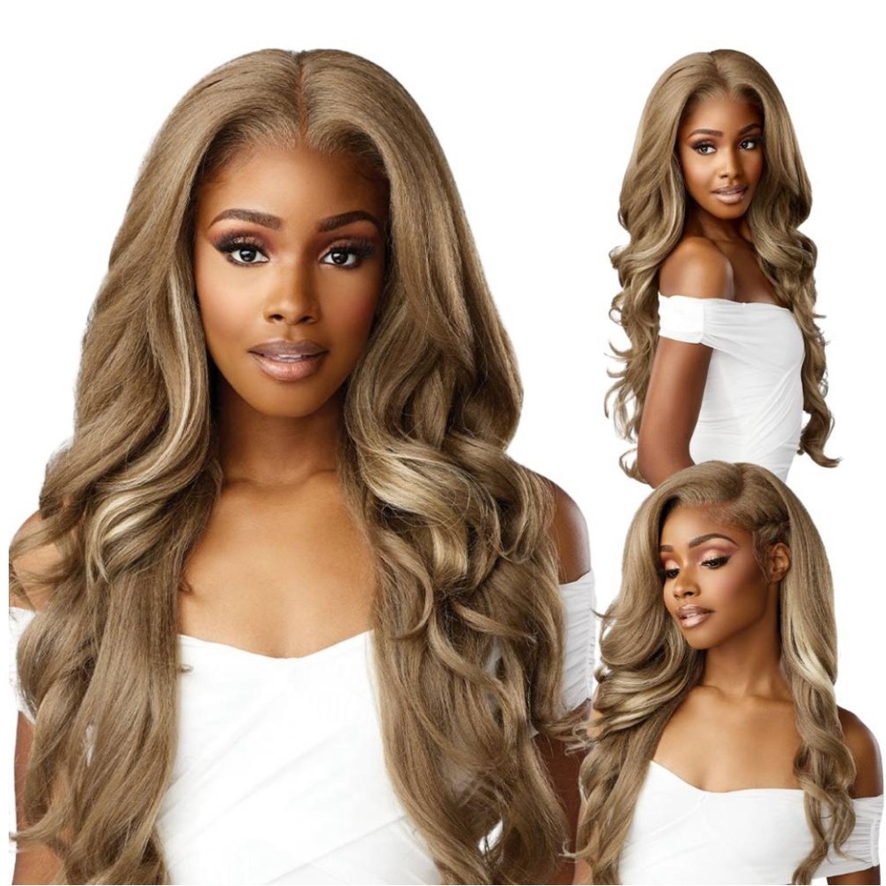Light ash blonde luxe free part wig BL